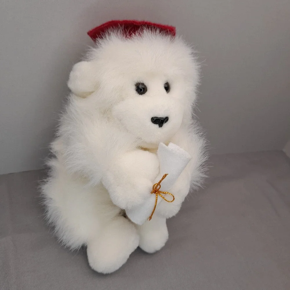 Russ Berrie Marvelous White Graduation Monkey Plush Cap Diploma Stuffed Animal